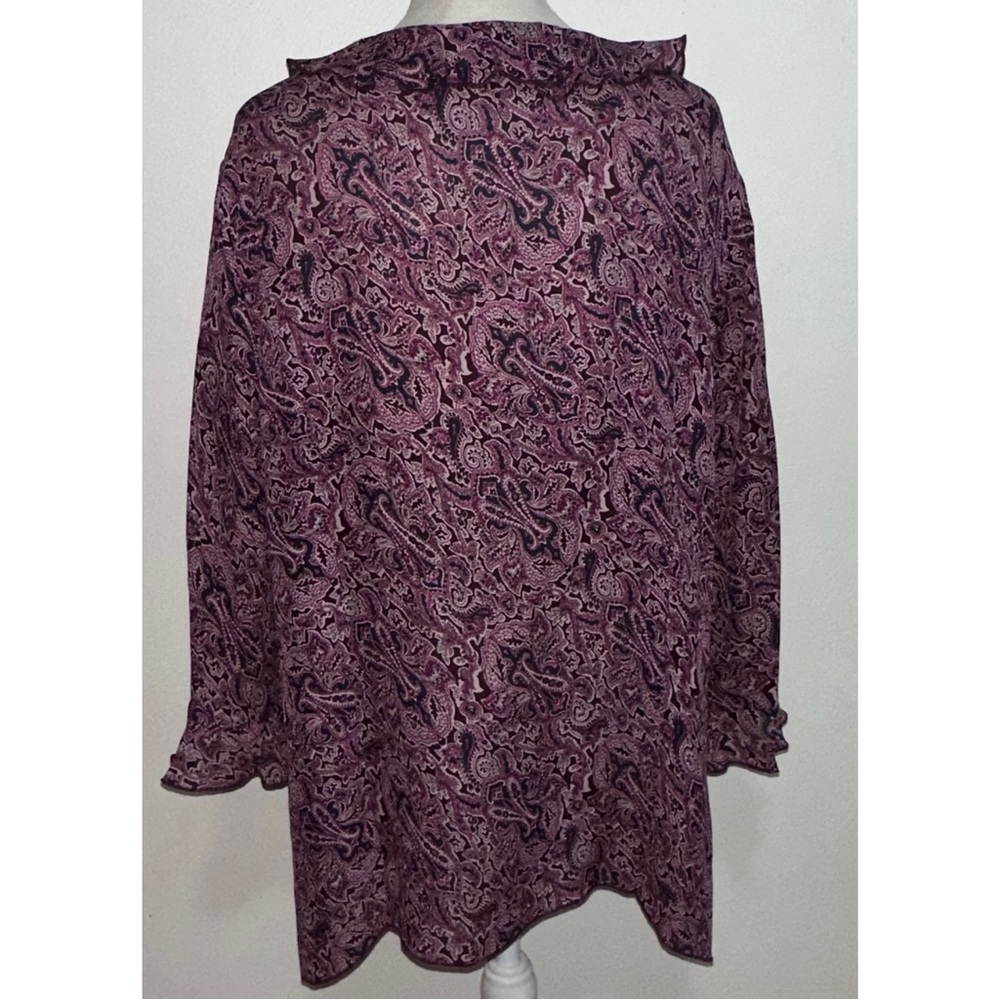 Y2K Silk Paisley Ruffle Top & Skirt Set - Picture 6 of 11